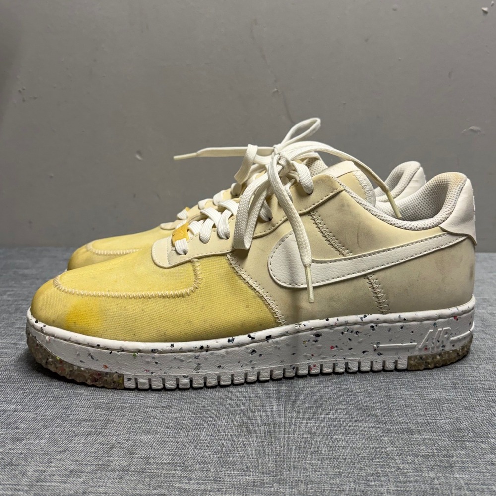 Nike Air Force 1 Crater Women 9.5 Yellow CZ1524-100 Speckled Sole Sneakers